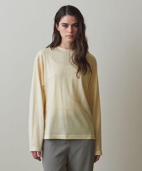 Steven Alan（スティーブンアラン）の「＜Steven Alan＞ウール ジャージー ロングスリーブ Tシャツ（Tシャツ/カットソー・レディース・ブラック/ネイビー/オフホワイト/ダークグリーン/ピンク/ブラウン系/モカ・FREE）」の10枚目の写真