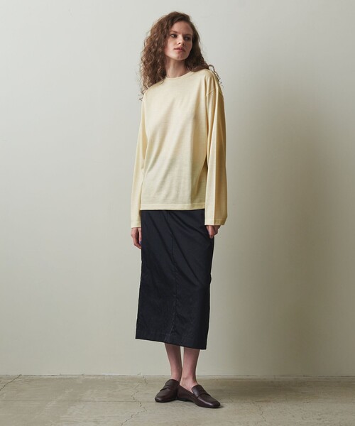 Steven Alan（スティーブンアラン）の「＜Steven Alan＞ウール ジャージー ロングスリーブ Tシャツ（Tシャツ/カットソー・レディース・ブラック/ネイビー/オフホワイト/ダークグリーン/ピンク/ブラウン系/モカ・FREE）」の11枚目の写真