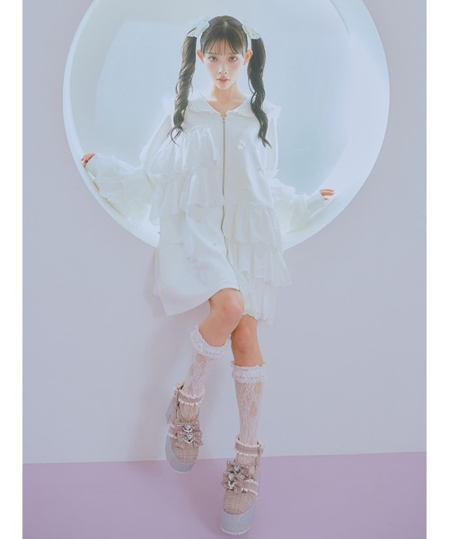 Ank Rouge(アンクルージュ)の「フリルプチリボンセーラーパーカー(パーカー・レディース・ホワイト・M)」の5枚目の写真