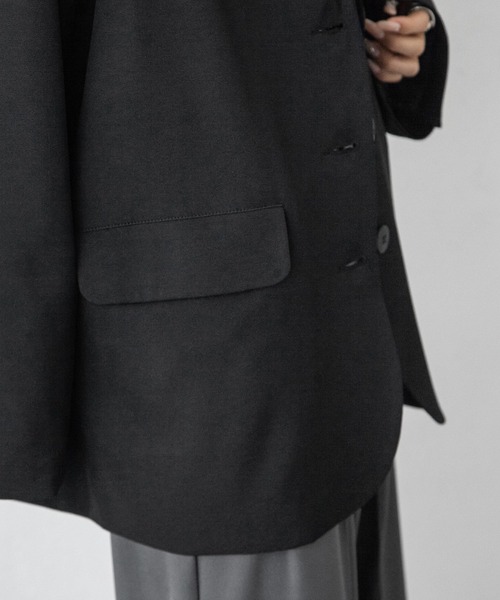 Chillfar（チルファー）の「ルーズシングルテーラードジャケット（テーラードジャケット・レディース・ネイビー/ブラック/アイボリー/グレー・FREE）」の8枚目の写真