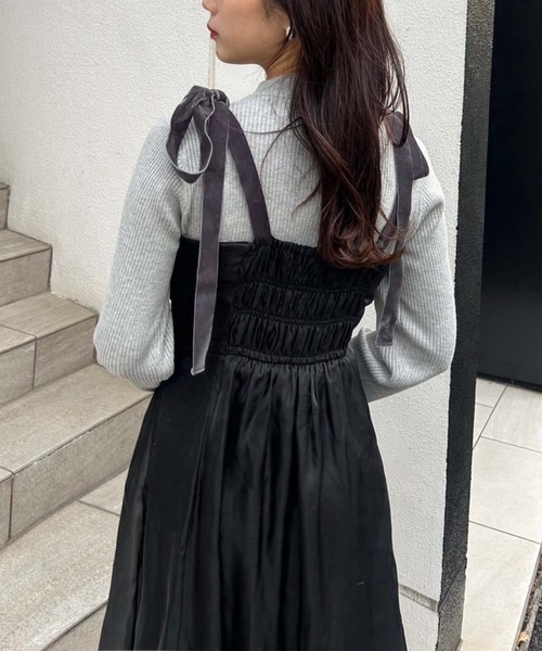 one after another NICE CLAUP（ワンアフターアナザーナイスクラップ）の「あざともてワンピースセット（ワンピース・レディース・ブラック/ブラウン/アイボリー/ベージュ・FREE）」の19枚目の写真