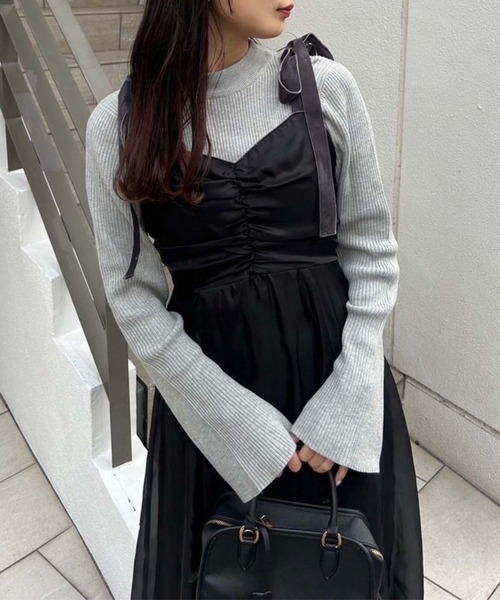 one after another NICE CLAUP（ワンアフターアナザーナイスクラップ）の「あざともてワンピースセット（ワンピース・レディース・ブラック/ブラウン/アイボリー/ベージュ・FREE）」の18枚目の写真