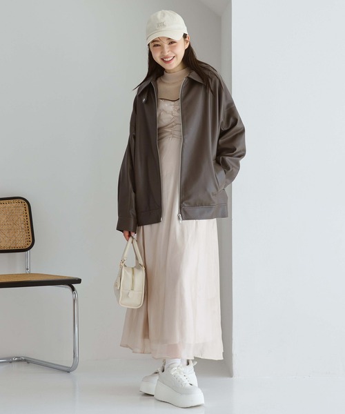 one after another NICE CLAUP（ワンアフターアナザーナイスクラップ）の「あざともてワンピースセット（ワンピース・レディース・ブラック/ブラウン/アイボリー/ベージュ・FREE）」の9枚目の写真