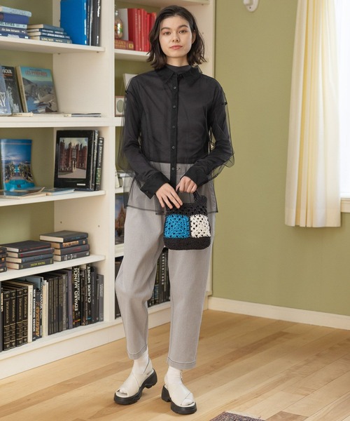 niko and...（ニコアンド）の「ストレッチテーパードパンツ（その他パンツ・レディース・イエロー/ライトブルー/ライトグレー/ベージュ/ブラック/ネイビー/オレンジ/スモーク/シルバーグレー/カーキ/チャコール・MEDIUM/LONG/LARGE/SMALL）」の16枚目の写真