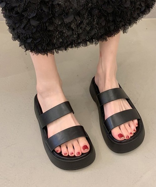 Miniministore(ミニミニストア)の「厚底サンダル ベルトフラットサンダル美脚(サンダル・レディース・アイボリー/ブラウン/ブラック・23.5cm/23.0cm/24.0cm/22.5cm/24.5cm)」の5枚目の写真