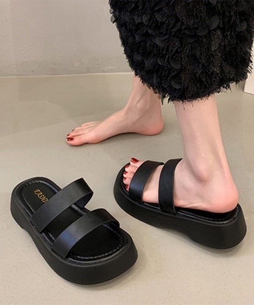 Miniministore(ミニミニストア)の「厚底サンダル ベルトフラットサンダル美脚(サンダル・レディース・アイボリー/ブラウン/ブラック・23.5cm/23.0cm/24.0cm/22.5cm/24.5cm)」の6枚目の写真