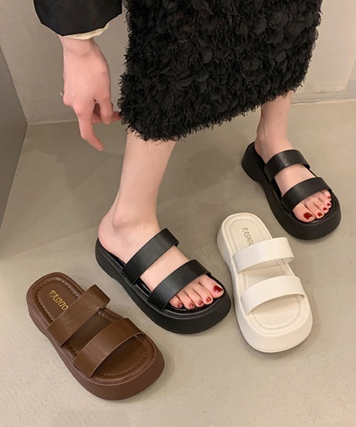 Miniministore(ミニミニストア)の「厚底サンダル ベルトフラットサンダル美脚(サンダル・レディース・アイボリー/ブラウン/ブラック・23.5cm/23.0cm/24.0cm/22.5cm/24.5cm)」の8枚目の写真