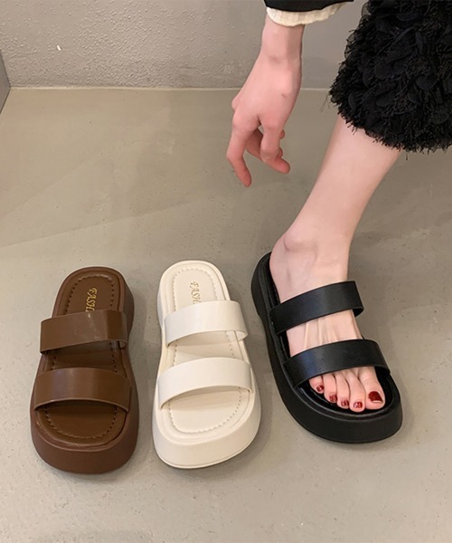 Miniministore(ミニミニストア)の「厚底サンダル ベルトフラットサンダル美脚(サンダル・レディース・アイボリー/ブラウン/ブラック・23.5cm/23.0cm/24.0cm/22.5cm/24.5cm)」の9枚目の写真