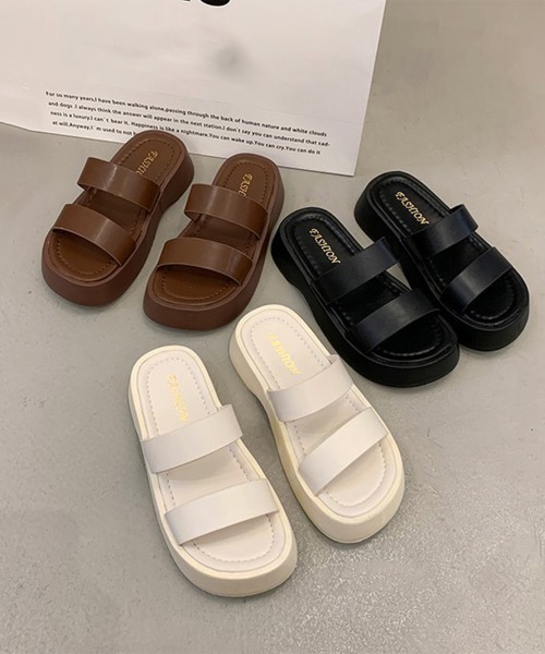 Miniministore(ミニミニストア)の「厚底サンダル ベルトフラットサンダル美脚(サンダル・レディース・アイボリー/ブラウン/ブラック・23.5cm/23.0cm/24.0cm/22.5cm/24.5cm)」の17枚目の写真