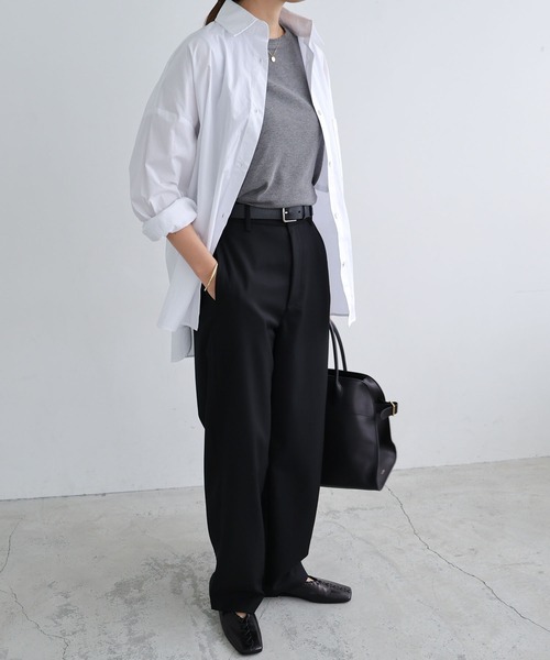 evernavy（エバーネイビー）の「ツイルカーブパンツ（その他パンツ・レディース・グレイッシュベージュ/ネイビー/ブラック・M/S/L）」の4枚目の写真