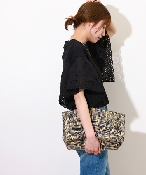 JOURNAL STANDARD relume(ジャーナルスタンダード レリューム)の「《追加》カットワークレーススリーブプルオーバー(Tシャツ/カットソー・レディース・ホワイト/ブラック・FREE)」の9枚目の写真