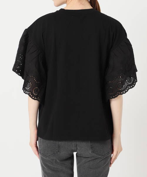 JOURNAL STANDARD relume(ジャーナルスタンダード レリューム)の「《追加》カットワークレーススリーブプルオーバー(Tシャツ/カットソー・レディース・ホワイト/ブラック・FREE)」の20枚目の写真