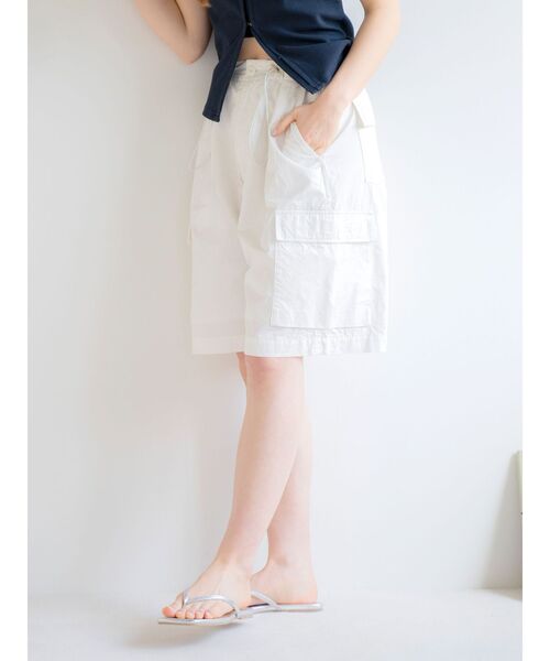 Ungrid（アングリッド）の「カーゴハーフパンツ（カーゴパンツ・レディース・ブラック/オフホワイト・FREE）」の4枚目の写真