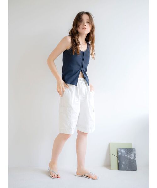 Ungrid（アングリッド）の「カーゴハーフパンツ（カーゴパンツ・レディース・ブラック/オフホワイト・FREE）」の7枚目の写真