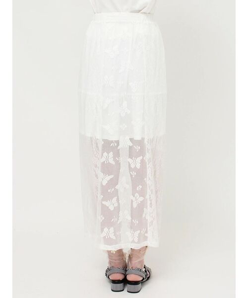 merry jenny（メリージェニー）の「Butterflyレースレイヤードスカート（スカート・レディース・オフホワイト/ブラック・FREE）」の12枚目の写真