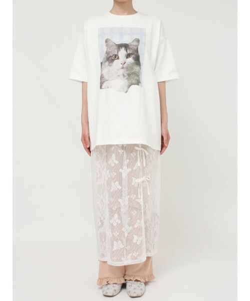 merry jenny（メリージェニー）の「Butterflyレースレイヤードスカート（スカート・レディース・オフホワイト/ブラック・FREE）」の16枚目の写真