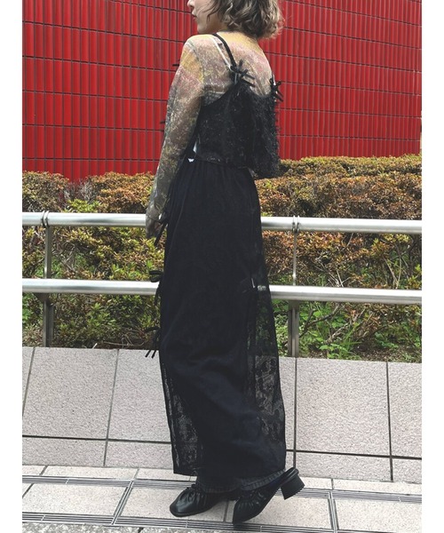 merry jenny（メリージェニー）の「Butterflyレースレイヤードスカート（スカート・レディース・オフホワイト/ブラック・FREE）」の4枚目の写真