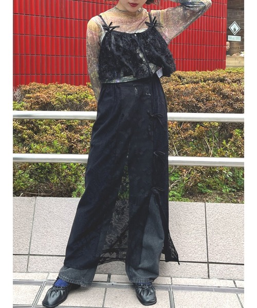 merry jenny（メリージェニー）の「Butterflyレースレイヤードスカート（スカート・レディース・オフホワイト/ブラック・FREE）」の5枚目の写真