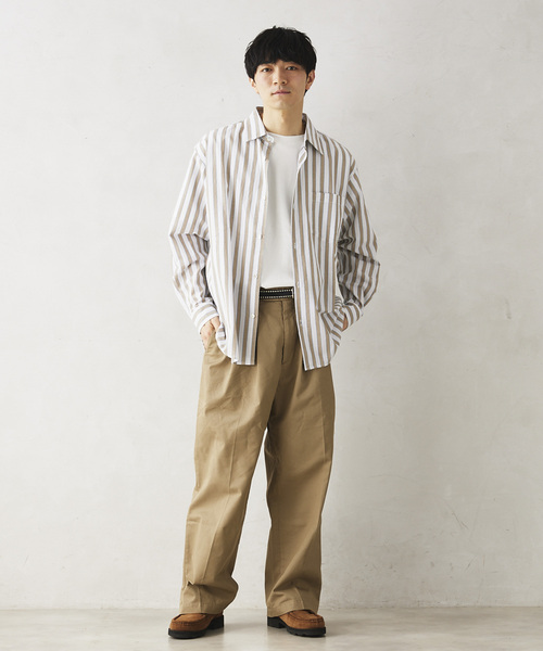 JOURNAL STANDARD relume（ジャーナルスタンダード　レリューム）の「【MICROTEX / マイクロテックス】2プリーツスラックス（その他パンツ・メンズ・ベージュ/ブラック・MEDIUM/LARGE）」の3枚目の写真