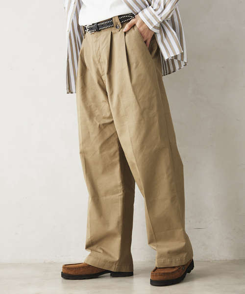 JOURNAL STANDARD relume（ジャーナルスタンダード　レリューム）の「【MICROTEX / マイクロテックス】2プリーツスラックス（その他パンツ・メンズ・ベージュ/ブラック・MEDIUM/LARGE）」の10枚目の写真