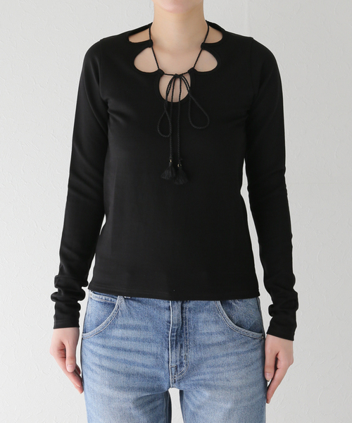 U by SPICK&SPAN（ユーバイスピックアンドスパン）の「フロントスカラカットソー（Tシャツ/カットソー・レディース・ブラック/ホワイト・FREE）」の20枚目の写真