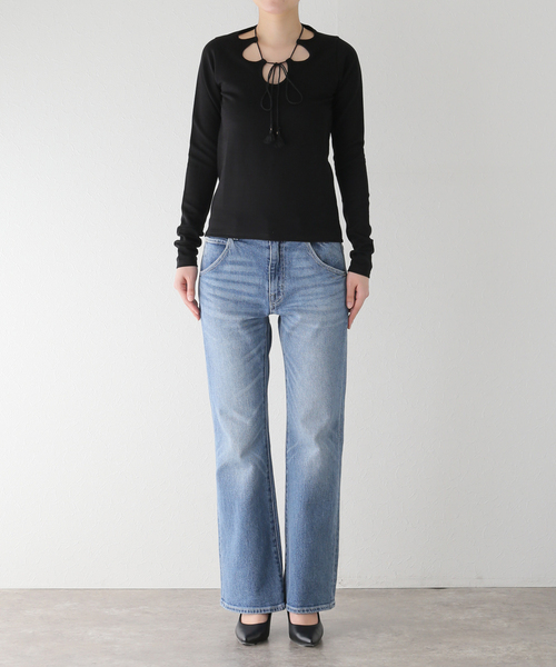 U by SPICK&SPAN（ユーバイスピックアンドスパン）の「フロントスカラカットソー（Tシャツ/カットソー・レディース・ブラック/ホワイト・FREE）」の21枚目の写真