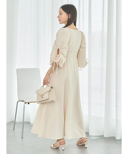 earth music&ecology（アースミュージックアンドエコロジー）の「袖ボリュームフレアワンピース（ワンピース・レディース・パープル/アイボリー・M/S）」の13枚目の写真