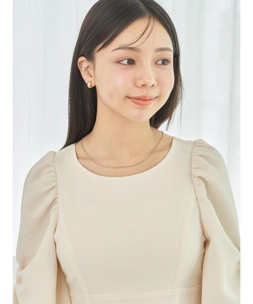 earth music&ecology（アースミュージックアンドエコロジー）の「袖ボリュームフレアワンピース（ワンピース・レディース・パープル/アイボリー・M/S）」の21枚目の写真