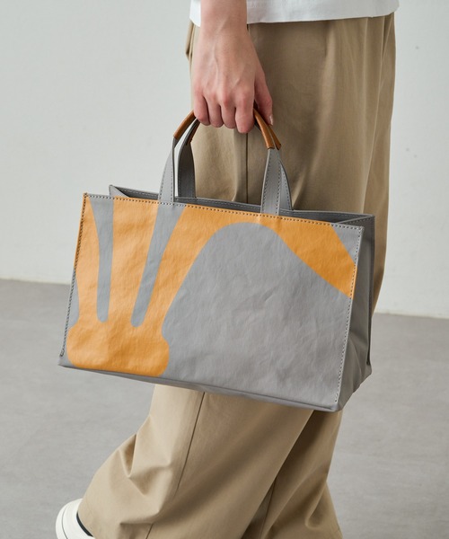russet(ラシット)の「<Orange Label>横長トートバッグ (CE-1282)(トートバッグ・レディース・グレー/ホワイト/ライトグレー・FREE)」の3枚目の写真
