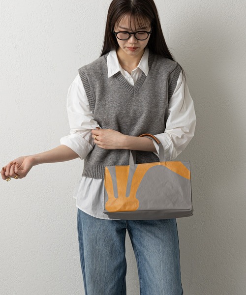 russet(ラシット)の「<Orange Label>横長トートバッグ (CE-1282)(トートバッグ・レディース・グレー/ホワイト/ライトグレー・FREE)」の14枚目の写真