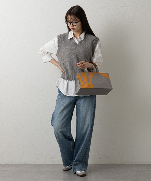 russet(ラシット)の「<Orange Label>横長トートバッグ (CE-1282)(トートバッグ・レディース・グレー/ホワイト/ライトグレー・FREE)」の17枚目の写真