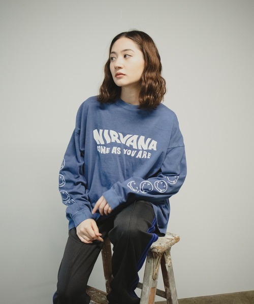 GOOD ROCK SPEED(グッドロックスピード)の「GOOD ROCK SPEED/グッドロックスピード NIRVANA LS shirt 長袖Tシャツ(Tシャツ/カットソー・メンズ・ネイビー・M/L/XL)」の7枚目の写真