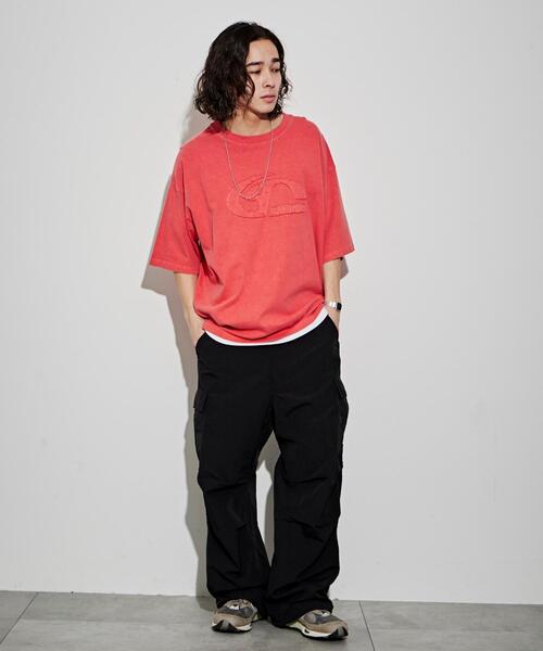 WEGO(ウィゴー)の「WEGO/ピグメントダメージアップリケT(Tシャツ/カットソー・メンズ・レッド/ブルー/ベージュ/スミクロ・MEDIUM/LARGE)」の15枚目の写真