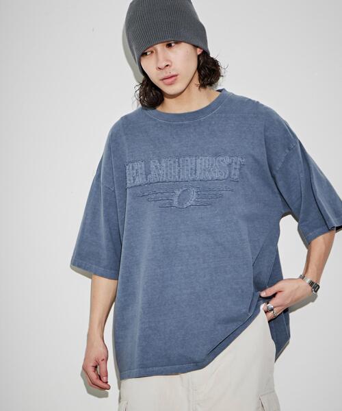 WEGO(ウィゴー)の「WEGO/ピグメントダメージアップリケT(Tシャツ/カットソー・メンズ・レッド/ブルー/ベージュ/スミクロ・MEDIUM/LARGE)」の4枚目の写真