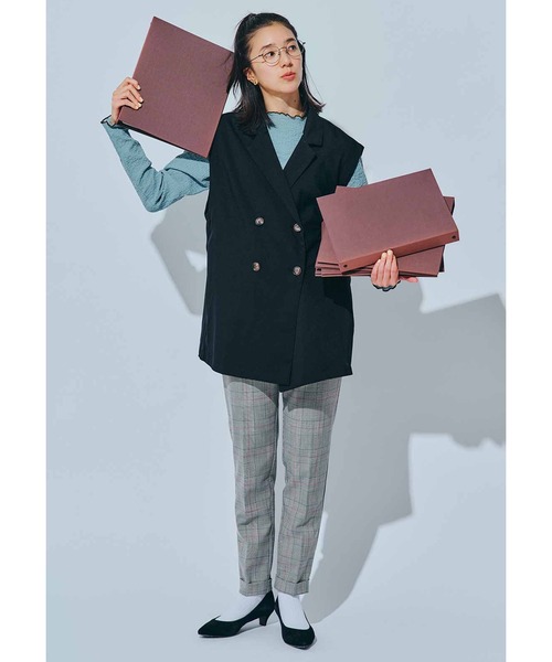 Live in comfort（リブインコンフォート）の「リブ　イン　コンフォート　ちょい足しでオシャレ度アップ！　コットン混のぽこぽこトップス（Tシャツ/カットソー・レディース・ホワイト/ブルー/ブラック・LARGE/X-LARGE/XX-LARGE/MEDIUM/XXX-LARGE/SMALL）」の15枚目の写真