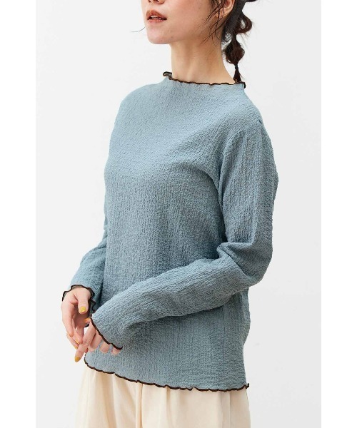 Live in comfort（リブインコンフォート）の「リブ　イン　コンフォート　ちょい足しでオシャレ度アップ！　コットン混のぽこぽこトップス（Tシャツ/カットソー・レディース・ホワイト/ブルー/ブラック・LARGE/X-LARGE/XX-LARGE/MEDIUM/XXX-LARGE/SMALL）」の19枚目の写真