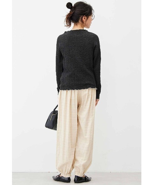 Live in comfort（リブインコンフォート）の「リブ　イン　コンフォート　ちょい足しでオシャレ度アップ！　コットン混のぽこぽこトップス（Tシャツ/カットソー・レディース・ホワイト/ブルー/ブラック・LARGE/X-LARGE/XX-LARGE/MEDIUM/XXX-LARGE/SMALL）」の5枚目の写真