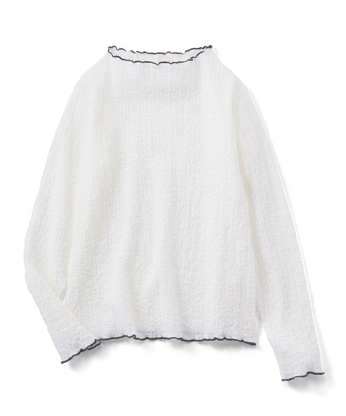 Live in comfort（リブインコンフォート）の「リブ　イン　コンフォート　ちょい足しでオシャレ度アップ！　コットン混のぽこぽこトップス（Tシャツ/カットソー・レディース・ホワイト/ブルー/ブラック・LARGE/X-LARGE/XX-LARGE/MEDIUM/XXX-LARGE/SMALL）」の6枚目の写真