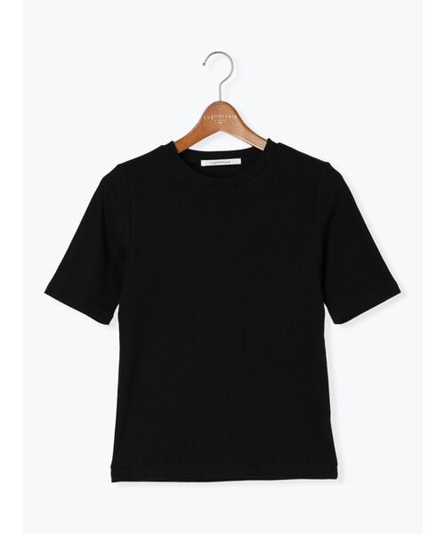 Lugnoncure（ルノンキュール）の「リブ半袖トップス(ボーダー・無地)（Tシャツ/カットソー・レディース・ブラック/オフホワイト/ホワイト・F）」の12枚目の写真