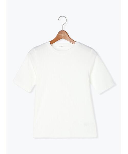 Lugnoncure（ルノンキュール）の「リブ半袖トップス(ボーダー・無地)（Tシャツ/カットソー・レディース・ブラック/オフホワイト/ホワイト・F）」の14枚目の写真