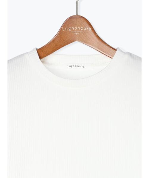 Lugnoncure（ルノンキュール）の「リブ半袖トップス(ボーダー・無地)（Tシャツ/カットソー・レディース・ブラック/オフホワイト/ホワイト・F）」の16枚目の写真