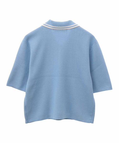 31 Sons de mode(トランテアン ソン ドゥ モード)の「ロゴ刺繍ポロニット(ポロシャツ・レディース・ブルー/オレンジ/ネイビー/オフホワイト・36)」の13枚目の写真