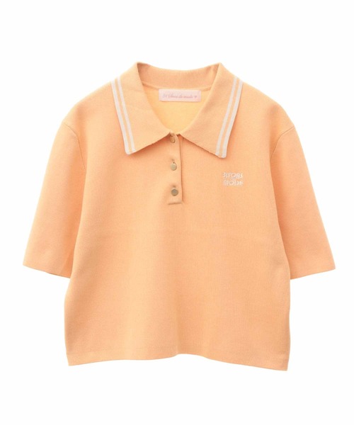 31 Sons de mode(トランテアン ソン ドゥ モード)の「ロゴ刺繍ポロニット(ポロシャツ・レディース・ブルー/オレンジ/ネイビー/オフホワイト・36)」の12枚目の写真