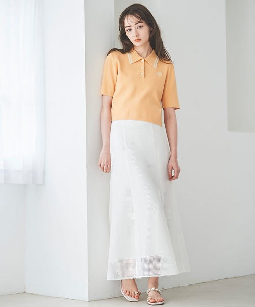 31 Sons de mode(トランテアン ソン ドゥ モード)の「ロゴ刺繍ポロニット(ポロシャツ・レディース・ブルー/オレンジ/ネイビー/オフホワイト・36)」の9枚目の写真