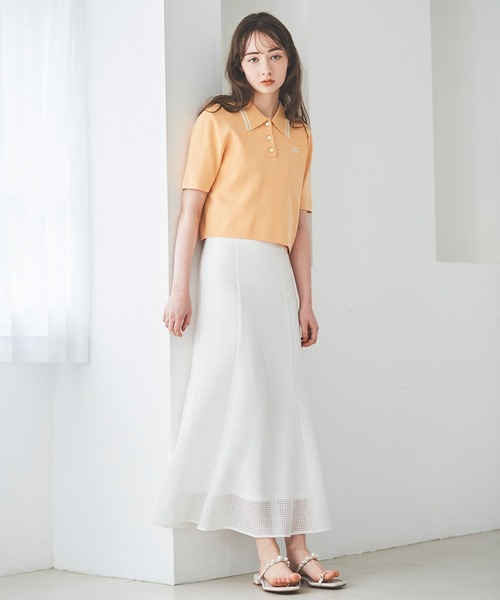 31 Sons de mode(トランテアン ソン ドゥ モード)の「ロゴ刺繍ポロニット(ポロシャツ・レディース・ブルー/オレンジ/ネイビー/オフホワイト・36)」の10枚目の写真