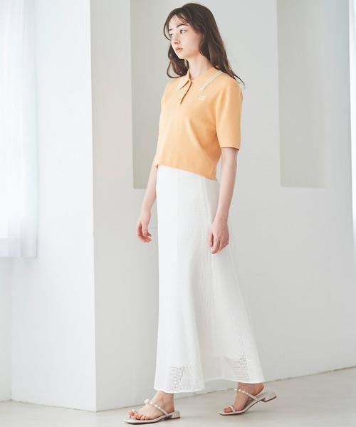 31 Sons de mode(トランテアン ソン ドゥ モード)の「ロゴ刺繍ポロニット(ポロシャツ・レディース・ブルー/オレンジ/ネイビー/オフホワイト・36)」の11枚目の写真