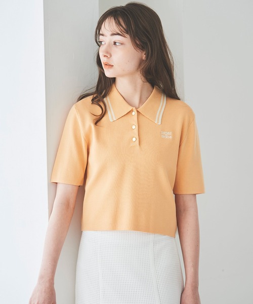 31 Sons de mode(トランテアン ソン ドゥ モード)の「ロゴ刺繍ポロニット(ポロシャツ・レディース・ブルー/オレンジ/ネイビー/オフホワイト・36)」の7枚目の写真