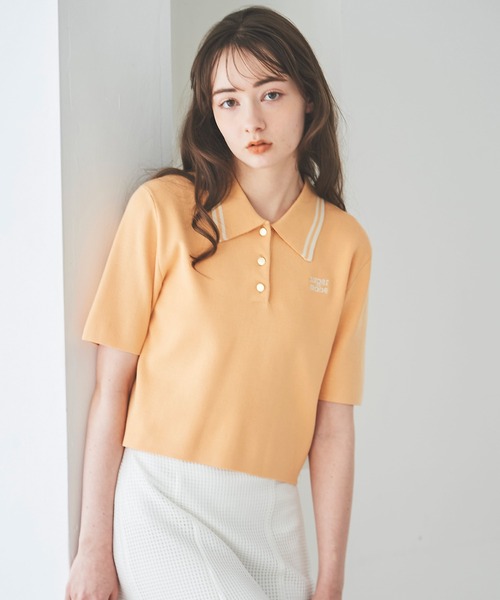 31 Sons de mode(トランテアン ソン ドゥ モード)の「ロゴ刺繍ポロニット(ポロシャツ・レディース・ブルー/オレンジ/ネイビー/オフホワイト・36)」の5枚目の写真