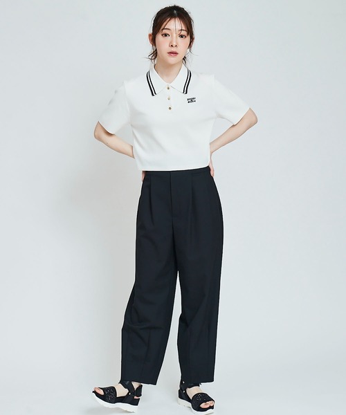 31 Sons de mode(トランテアン ソン ドゥ モード)の「ロゴ刺繍ポロニット(ポロシャツ・レディース・ブルー/オレンジ/ネイビー/オフホワイト・36)」の21枚目の写真