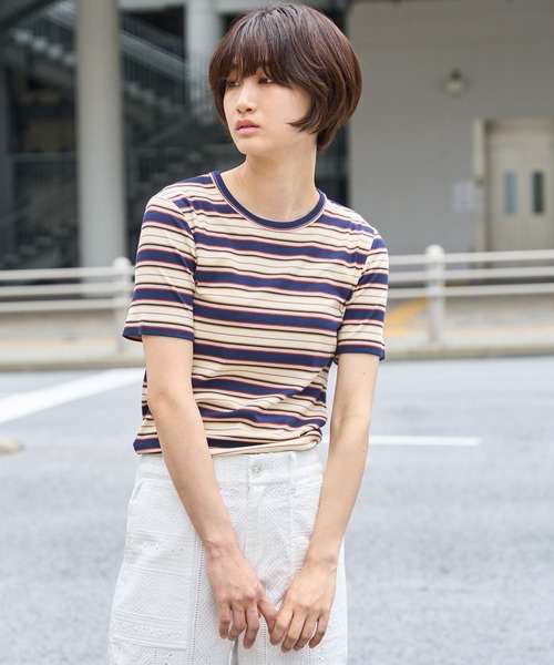 Eddie Bauer（エディーバウアー）の「エッセンシャルズ リブ Tシャツ（Tシャツ/カットソー・レディース・ブラウン/ブラック/ホワイト/ネイビー・M/S/XL/L）」の4枚目の写真